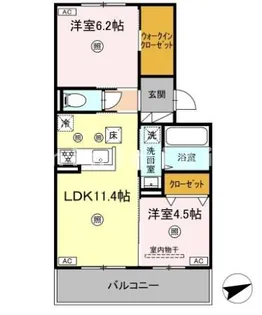 熊本県熊本市北区龍田陳内1【アパート】の間取り