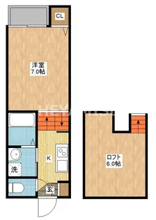 modern palazzo喜々津Soleil【1階】の間取り