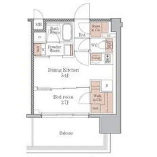 ジオエント梅田北リバーフロント【5階】の間取り