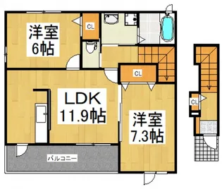 コンフリエ下里I【2階】の間取り