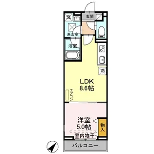埼玉県蕨市塚越5【マンション】の間取り