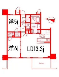 フェアリーガーデン横濱阪東橋【6階】の間取り