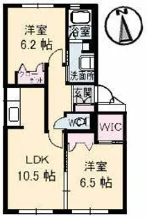 フレヴェール【1階】の間取り
