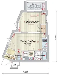 ビバリーホームズ目黒鷹番【1階】の間取り