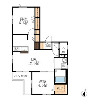 ボン アンファン ルーチェ【2階】の間取り