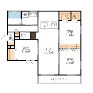 ミュゲット【2階】の間取り