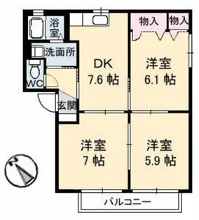 ポルックス【2階】の間取り