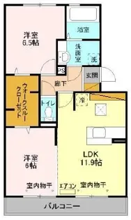 千葉県我孫子市湖北台8【アパート】の間取り
