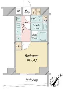 クロスレジデンス日本橋浜町【10階】の間取り