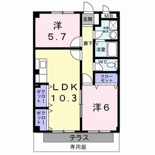 エヴァーグリーン2000【1階】の間取り
