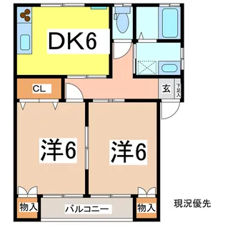 丸好コーポ李田【1階】の間取り