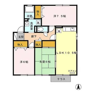 ロイヤルコート【1階】の間取り