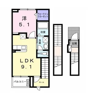 (仮)平川東垣外アパート【3階】の間取り