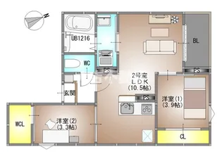 REGALEST 新福【3階】の間取り