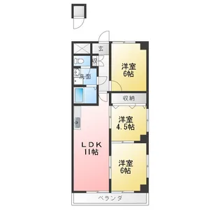 コーポ鷹【2階】の間取り