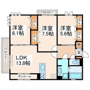 ルボア十禅寺【2階】の間取り