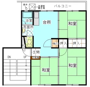 公社賃貸SMALIO 下田部C【3階】の間取り