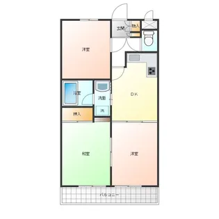 リヴァー三ツ木多摩【2階】の間取り
