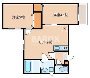 ガナーリア天神II【1階】の間取り