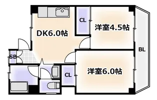 ユートーマンション【4階】の間取り