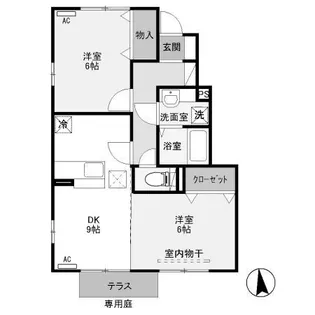 アロース・ガーデン A【1階】の間取り