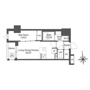 ディームス上野御徒町【4階】の間取り
