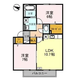 ルピナス・田上 A【2階】の間取り