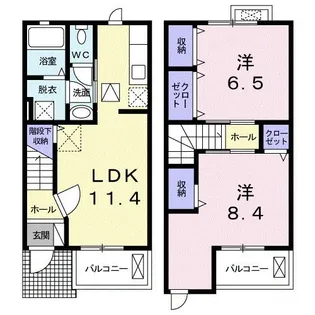 フラット エイトII【1階】の間取り