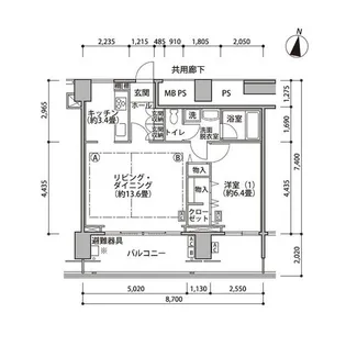 東雲キャナルコートCODAN17号棟【5階】の間取り