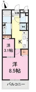 RESIDENCE HILL EAST 新光【3階】の間取り