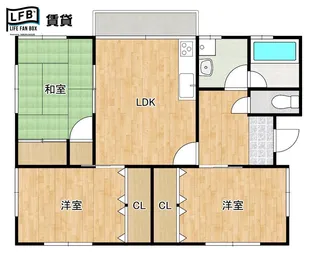 ブルーヒルさわえD【1階】の間取り
