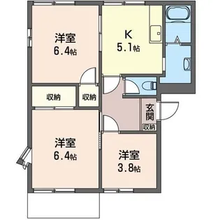 ジュネス栗原【1階】の間取り