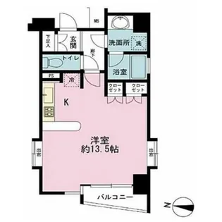 エスコートノヴェル南麻布【8階】の間取り