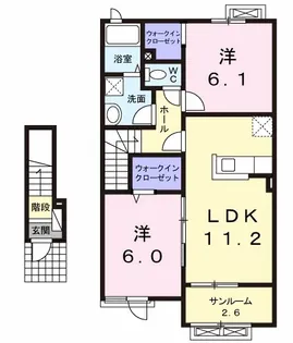 ブライト堤根B【2階】の間取り
