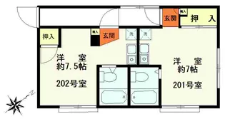 ハートピア西八【2階】の間取り
