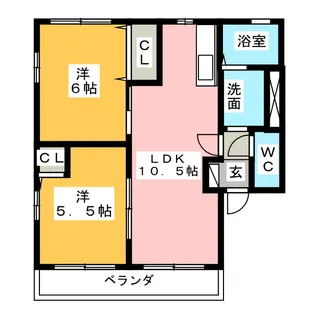サンプレース B【2階】の間取り