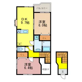 ガーデンヒル石山【2階】の間取り