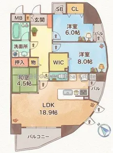 トリニティ北川口【4階】の間取り