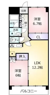 クロワサンス【7階】の間取り