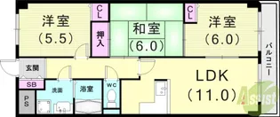 ルグラン芦屋打出小槌I【1階】の間取り