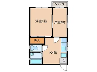 ハイツアサノ【2階】の間取り