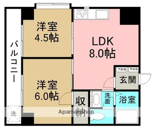パレス葵【1階】の間取り