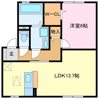 シダーフィールドA棟【1階】の間取り