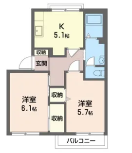 ディアス松ヶ丘 B【1階】の間取り