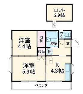 ジュネパレス八千代第24【2階】の間取り