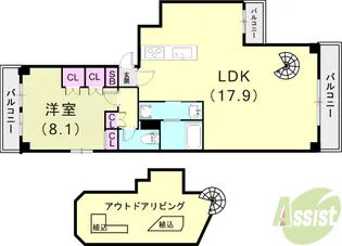 晴山館【4階】の間取り