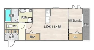 サルドセジュール【2階】の間取り