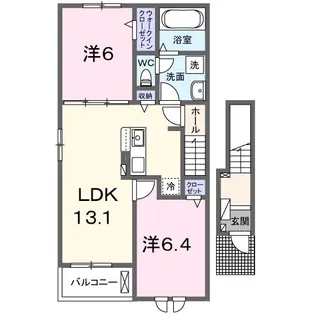 カーサ フィオーレ II【2階】の間取り