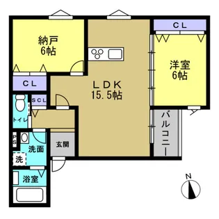 NAGAMORI新深江【1階】の間取り