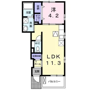 サンゴールド ミズホA【1階】の間取り